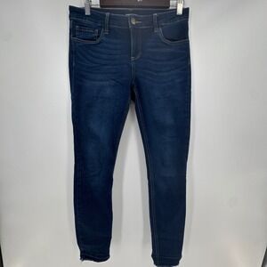 Prosperity Skinny Jeans Womens 28 Blue Denim Cotton Dark Wash Mid Rise Raw Hem